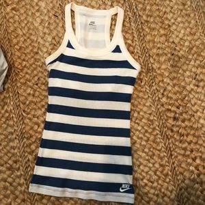 Nike Gray Blue Striped Tank Small